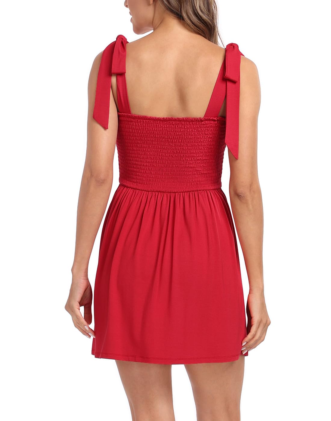 HDE Women's Romper Dress with Built in Shorts Summer Smocked Mini Sundress