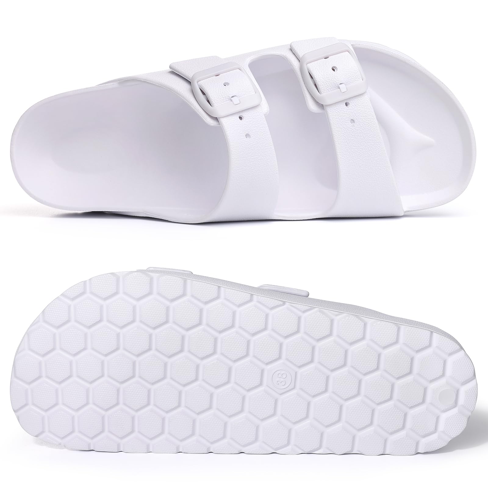 KIDMI Women's Comfortable EVA Sandals with Medium Arch Support, Adjustable Buckle Summer Beach Slide Sandal
