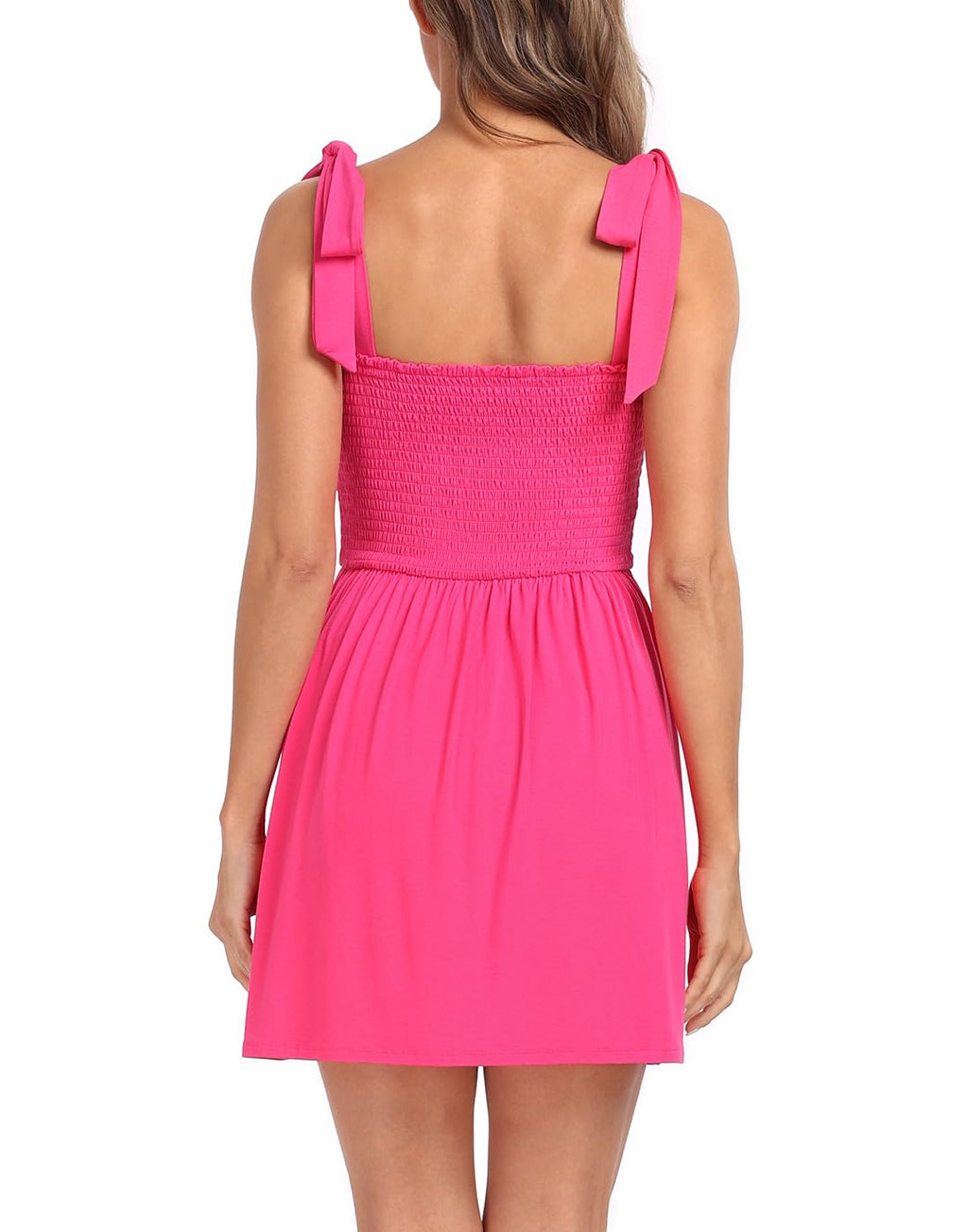 HDE Women's Romper Dress with Built in Shorts Summer Smocked Mini Sundress