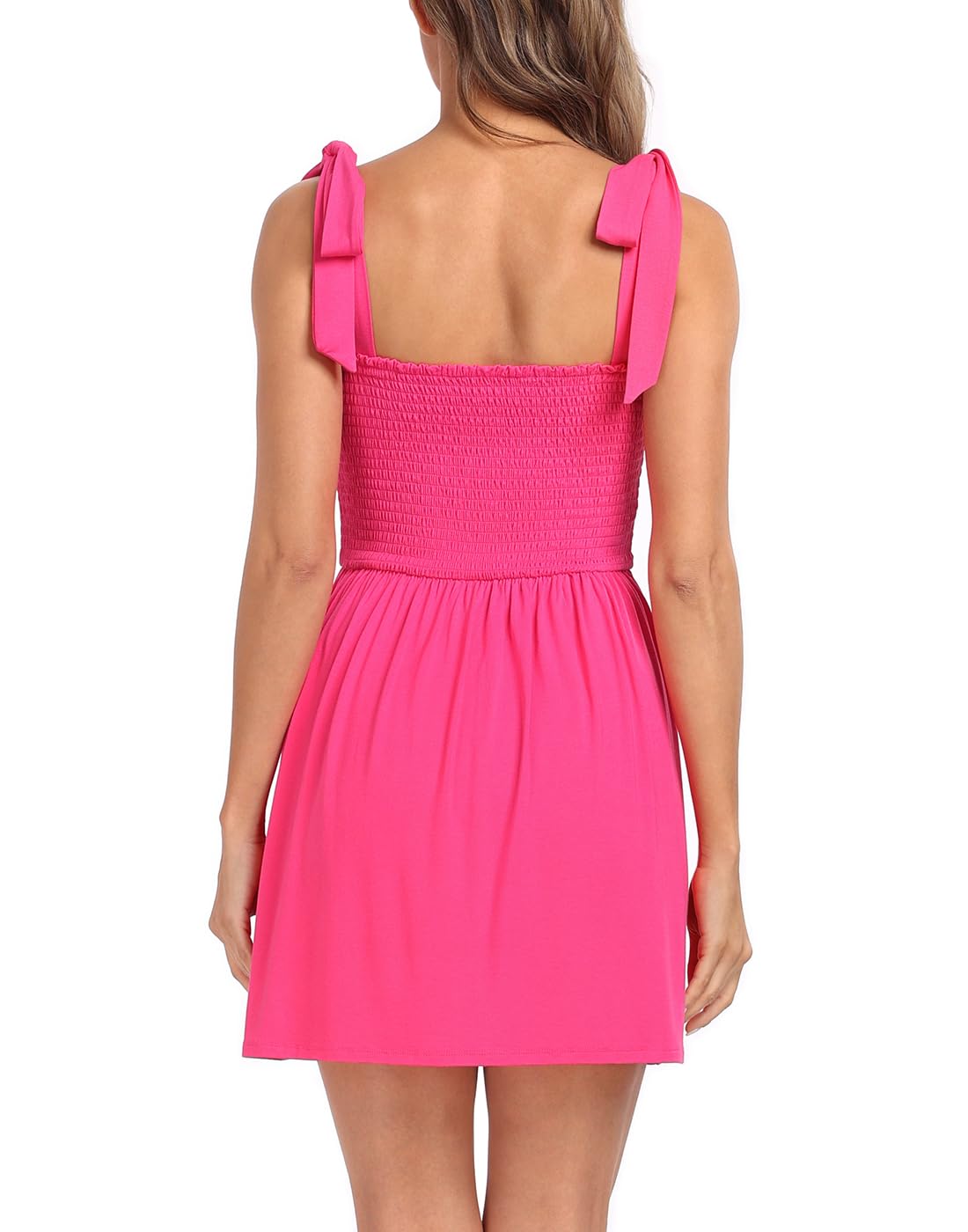 HDE Women's Romper Dress with Built in Shorts Summer Smocked Mini Sundress