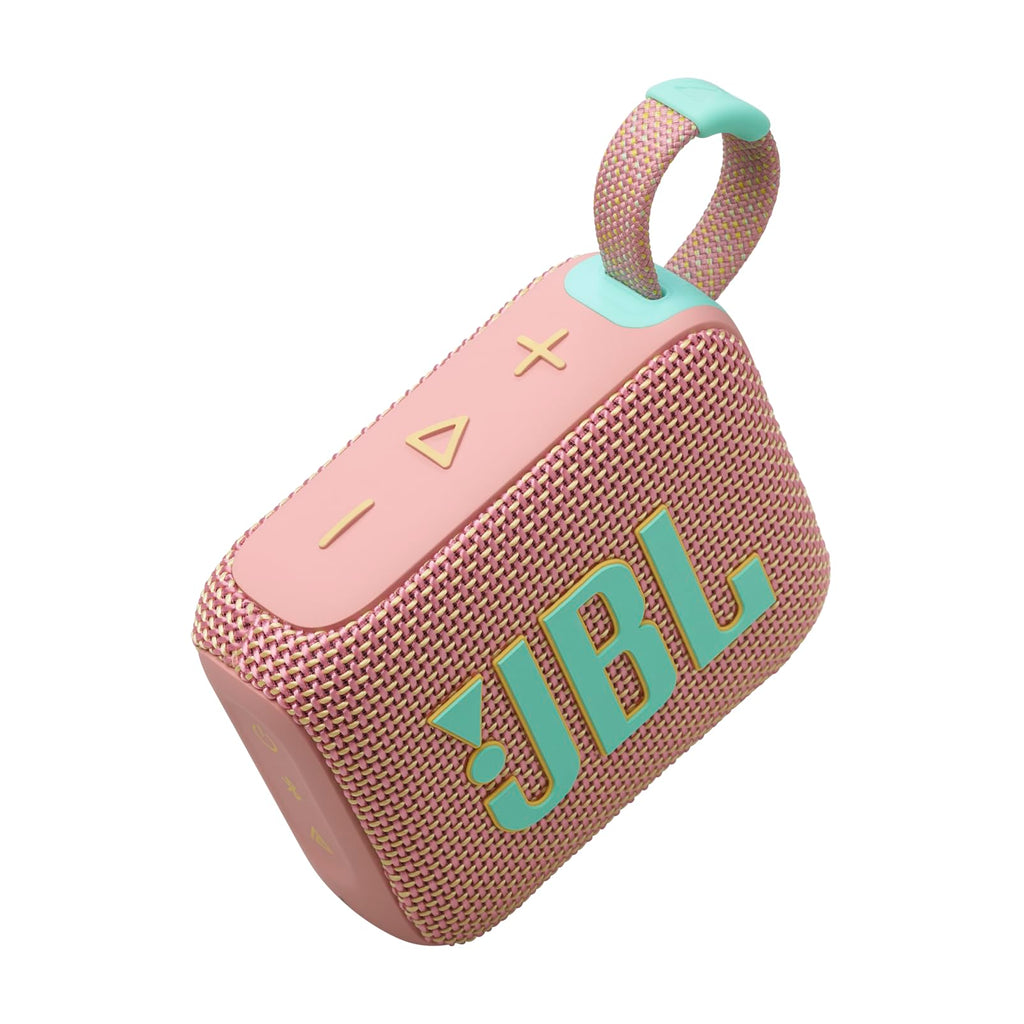 JBL Go 4 - Ultra-Portable, Waterproof and Dustproof Bluetooth Speaker, Big JBL Pro Sound with Punchy bass, 7-Hour Built-in Battery, Made in Part with Recycled Materials (Pink)
