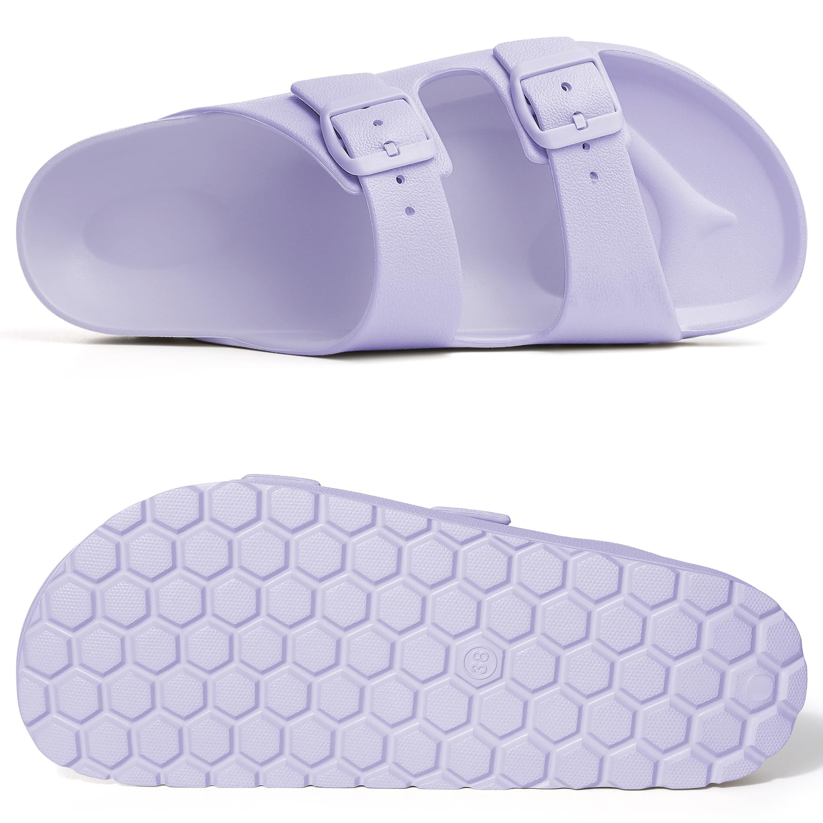 KIDMI Women's Comfortable EVA Sandals with Medium Arch Support, Adjustable Buckle Summer Beach Slide Sandal