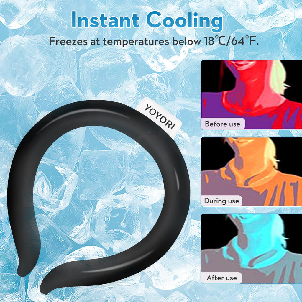 2PCS Neck Cooling Tube with Cold Insulated Bag,Reusable Ice Neck Cool Wearable Body Cooling Products for Summer Heat (Green*2)