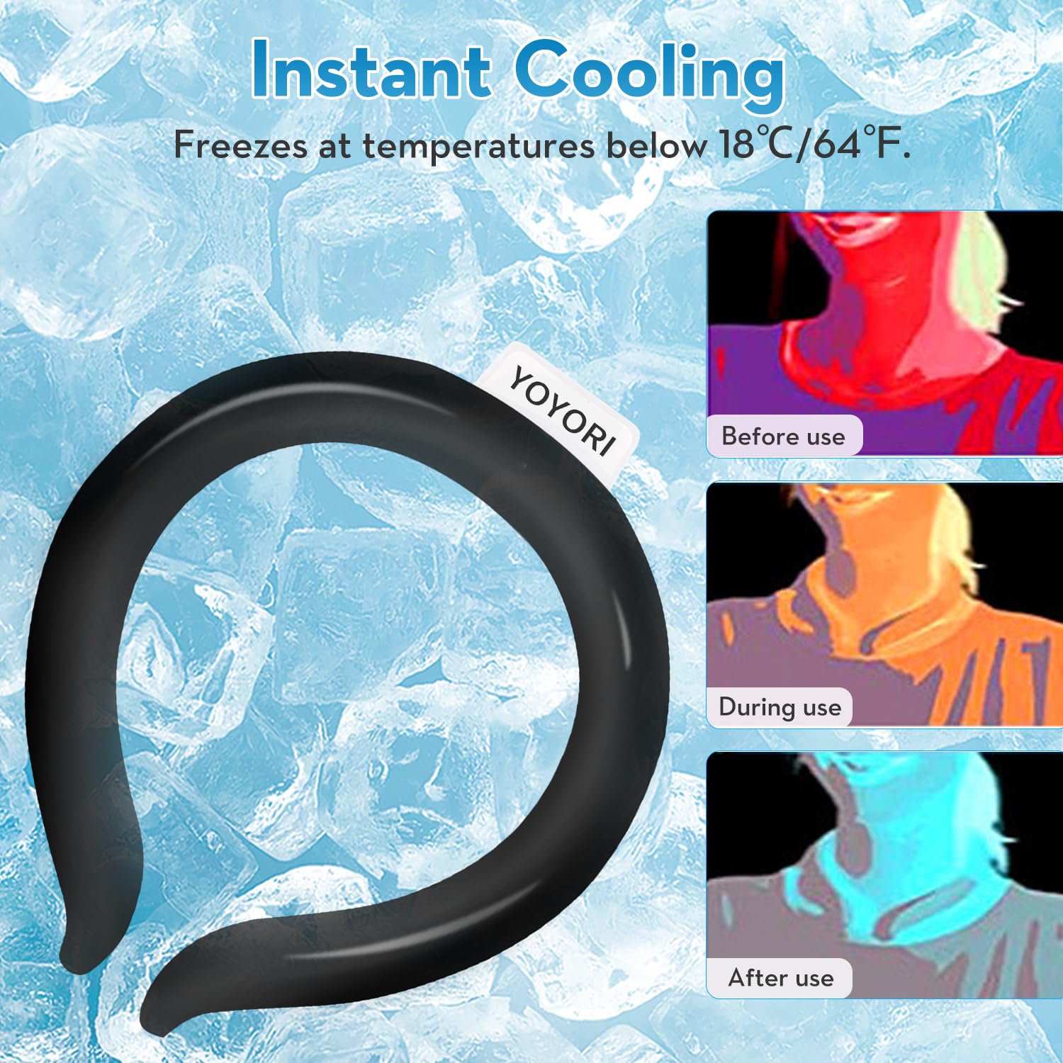 2PCS Neck Cooling Tube with Cold Insulated Bag,Reusable Ice Neck Cool Wearable Body Cooling Products for Summer Heat (Green*2)