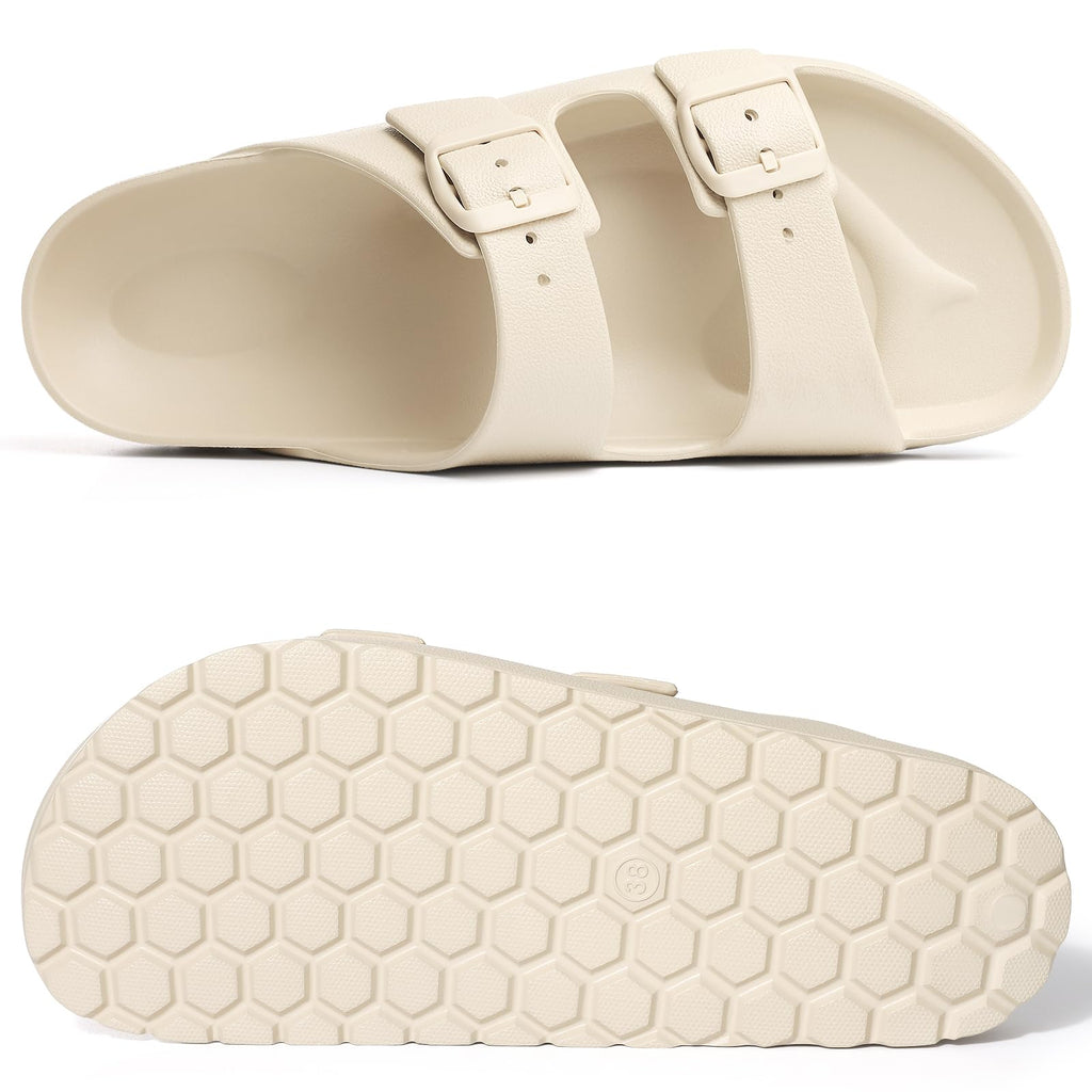 KIDMI Women's Comfortable EVA Sandals with Medium Arch Support, Adjustable Buckle Summer Beach Slide Sandal