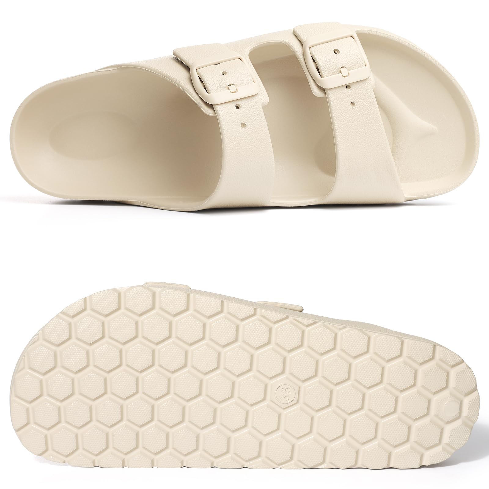 KIDMI Women's Comfortable EVA Sandals with Medium Arch Support, Adjustable Buckle Summer Beach Slide Sandal