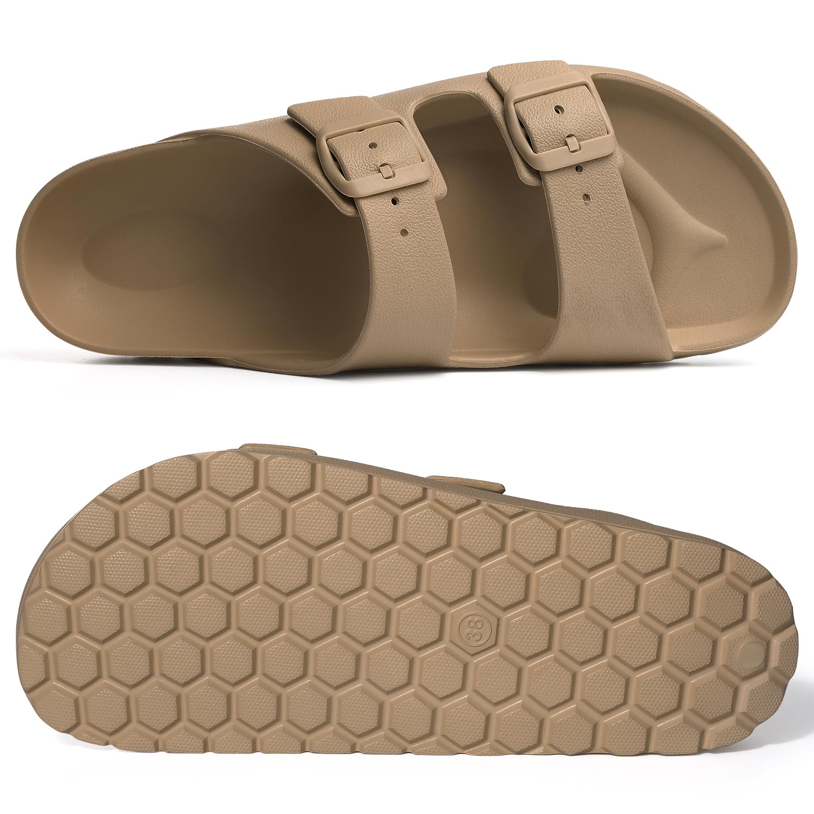 KIDMI Women's Comfortable EVA Sandals with Medium Arch Support, Adjustable Buckle Summer Beach Slide Sandal