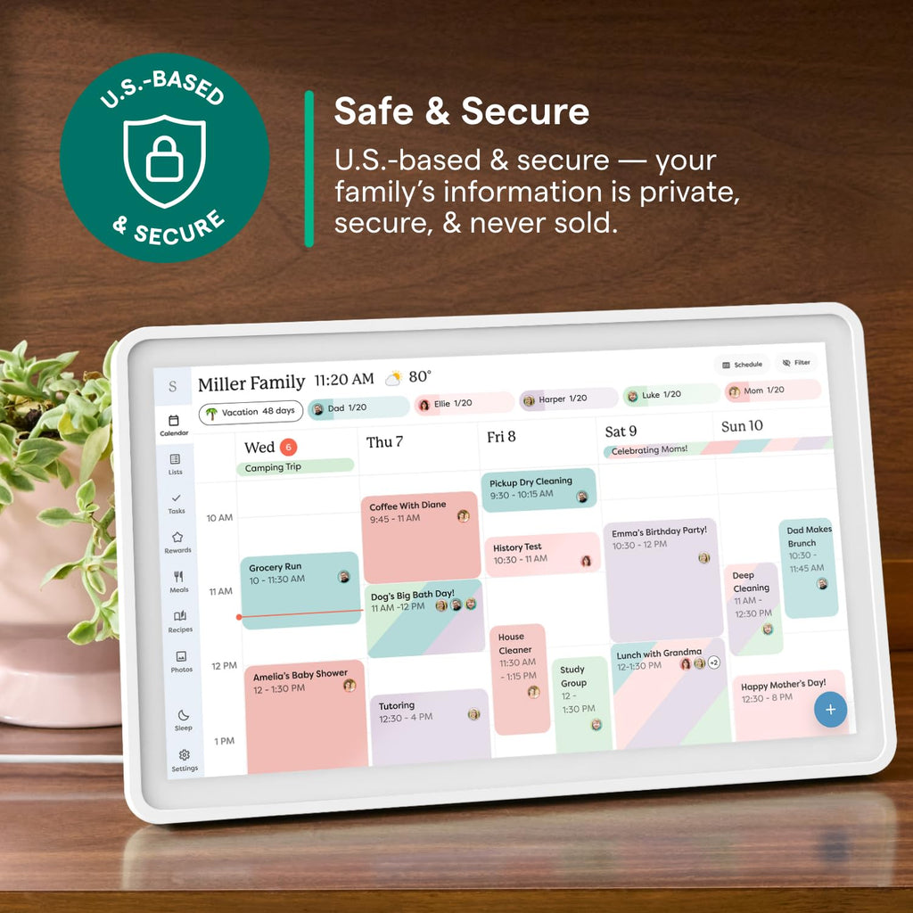 Skylight Calendar: 15-inch Wall Planner Digital Calendar & Chore Chart, Smart Touchscreen Interactive Display for Family Schedules – Wall Mount Included, Great for Organizing Your 2026 Calendar