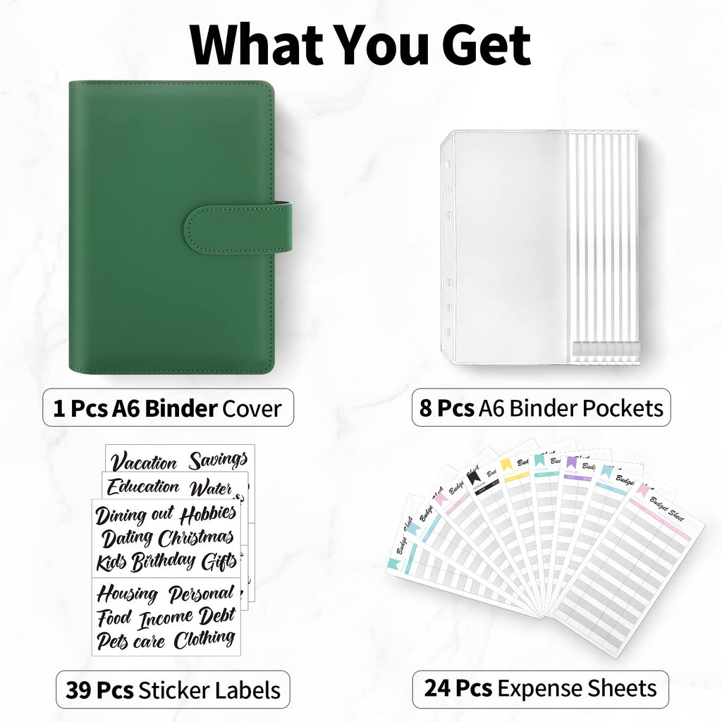 Sooez Budget Binder with Money Saving Challenge, Money Saving Binder with Cash Envelopes, Expense Sheets, Challenge Tracker & Category Labels, Envelope Savings Challenges Book for Home Office School