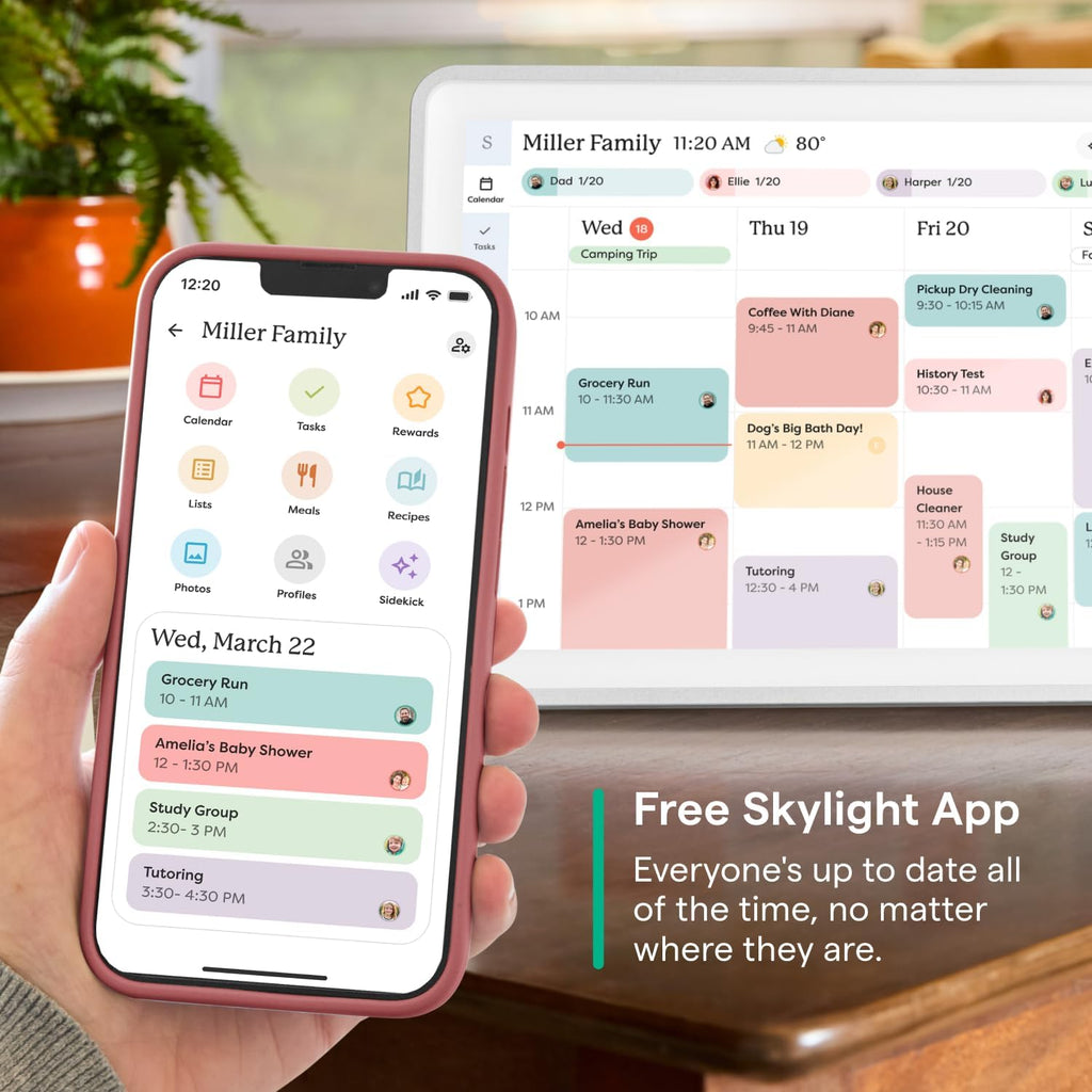 Skylight Calendar: 15-inch Wall Planner Digital Calendar & Chore Chart, Smart Touchscreen Interactive Display for Family Schedules – Wall Mount Included, Great for Organizing Your 2026 Calendar
