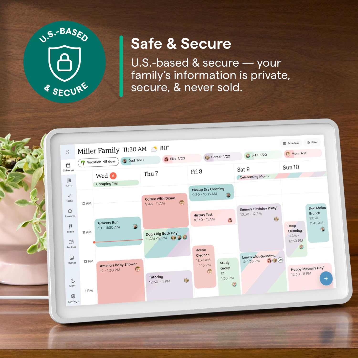 Skylight Calendar: 15-inch Wall Planner Digital Calendar & Chore Chart, Smart Touchscreen Interactive Display for Family Schedules – Wall Mount Included, Great for Organizing Your 2026 Calendar