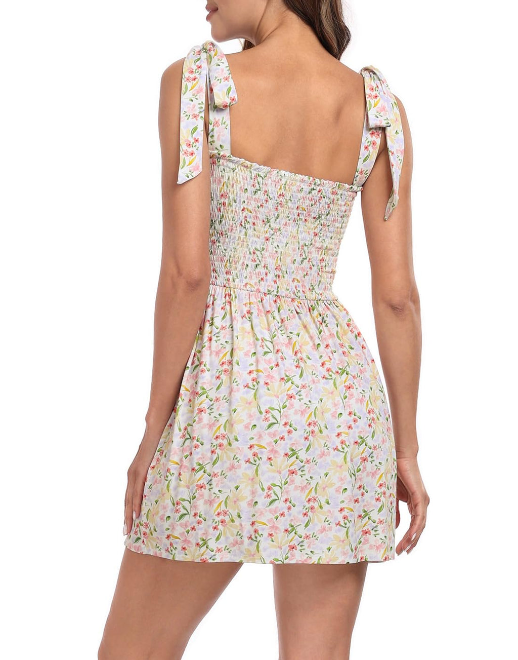 HDE Women's Romper Dress with Built in Shorts Summer Smocked Mini Sundress