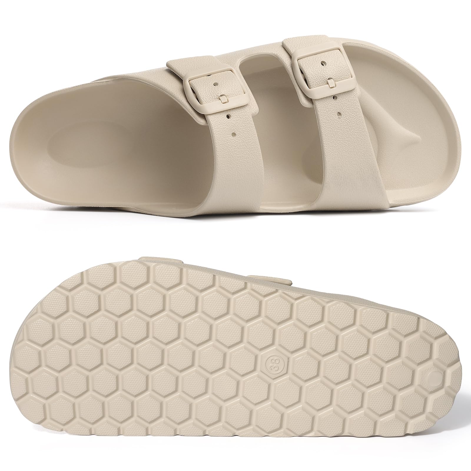 KIDMI Women's Comfortable EVA Sandals with Medium Arch Support, Adjustable Buckle Summer Beach Slide Sandal