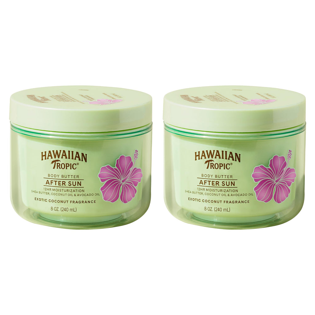 Hawaiian Tropic After Sun Body Butter with Coconut Oil, 8 oz, After Sun Lotion, After Sun Moisturizer, Coconut Body Butter, After Sun Care, After Sun Skin Care, 8 oz