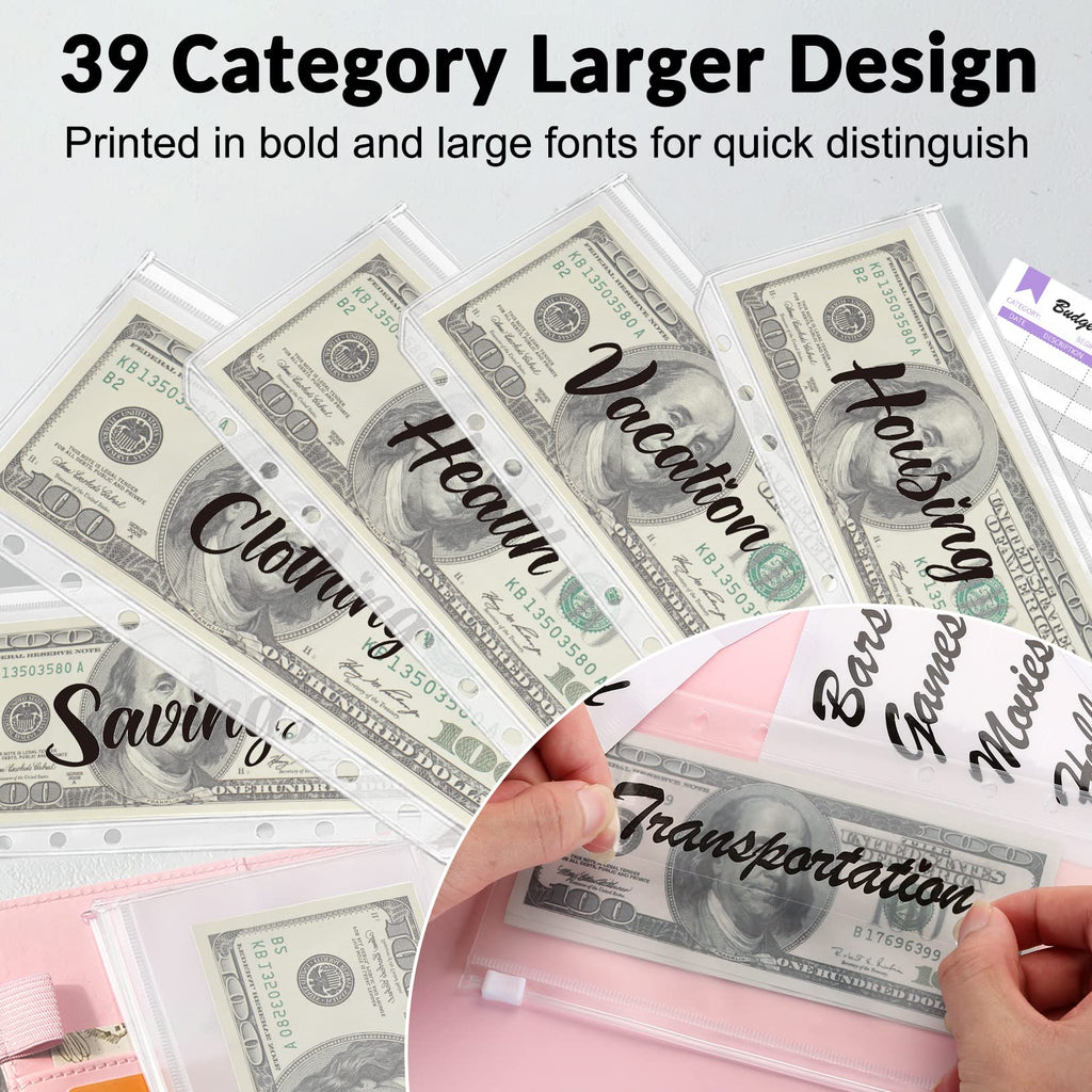 Sooez Budget Binder with Money Saving Challenge, Money Saving Binder with Cash Envelopes, Expense Sheets, Challenge Tracker & Category Labels, Envelope Savings Challenges Book for Home Office School