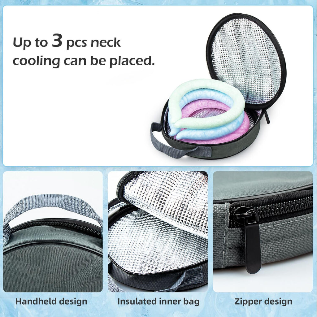 2PCS Neck Cooling Tube with Cold Insulated Bag,Reusable Ice Neck Cool Wearable Body Cooling Products for Summer Heat (Green*2)