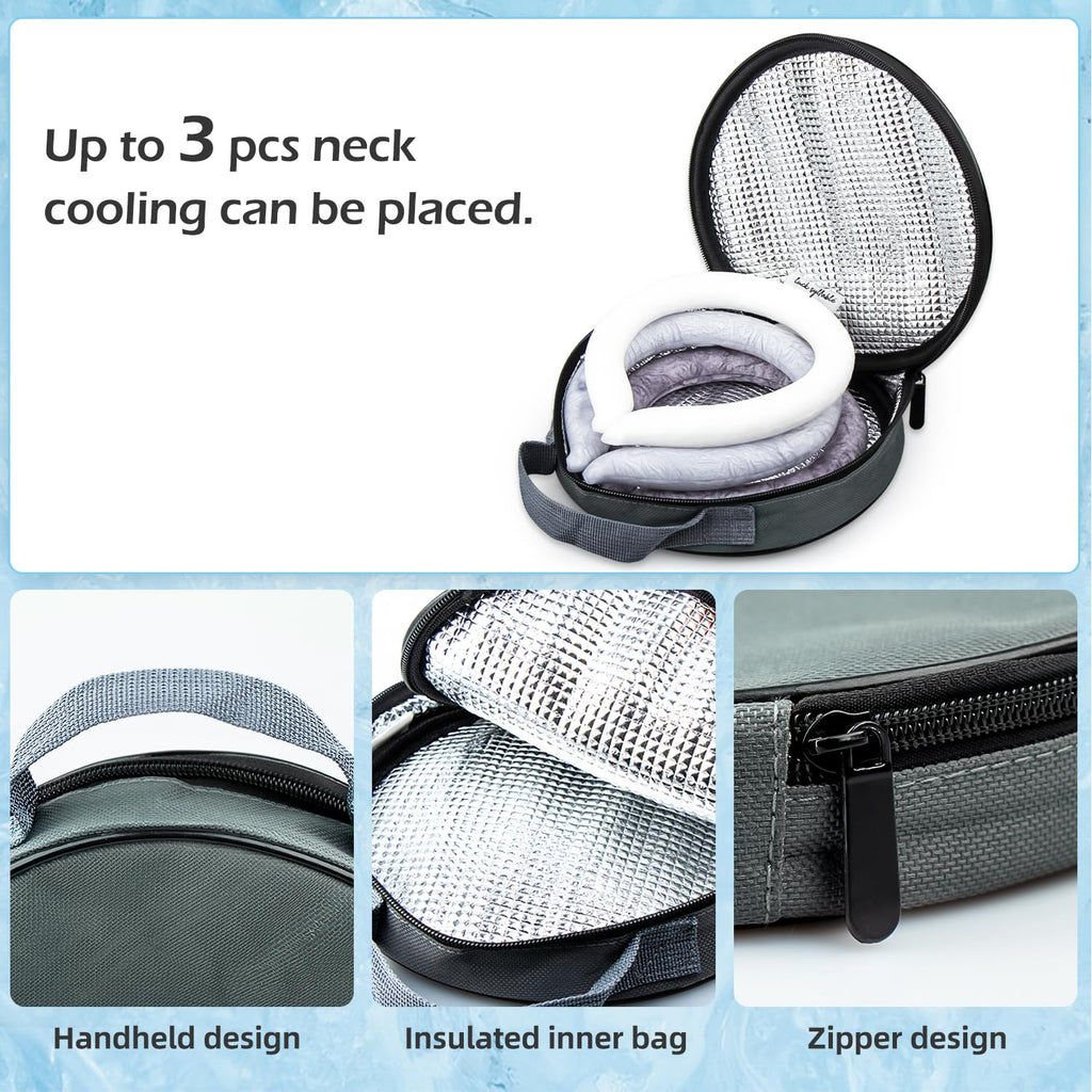 2PCS Neck Cooling Tube with Cold Insulated Bag,Reusable Ice Neck Cool Wearable Body Cooling Products for Summer Heat (Green*2)