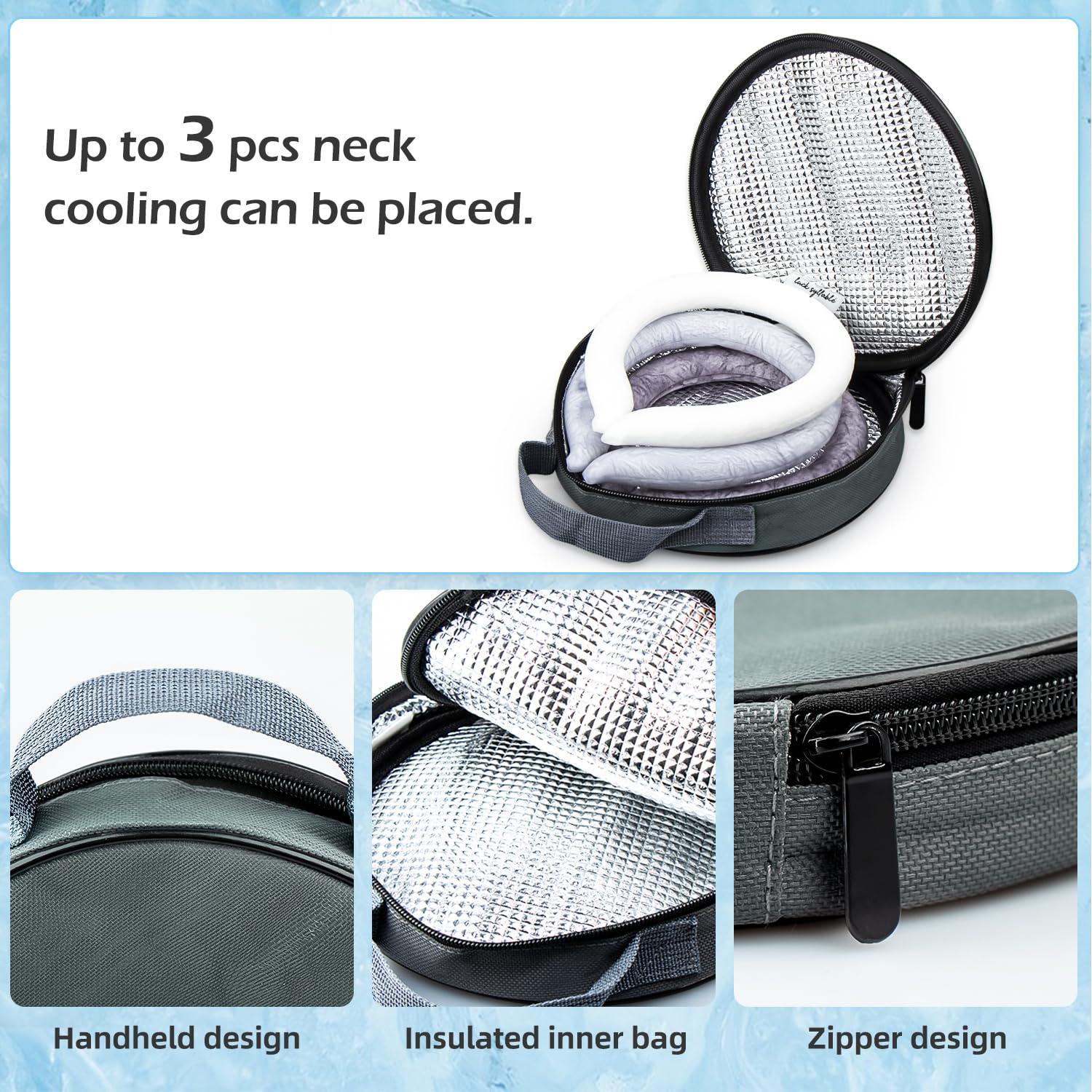 2PCS Neck Cooling Tube with Cold Insulated Bag,Reusable Ice Neck Cool Wearable Body Cooling Products for Summer Heat (Green*2)