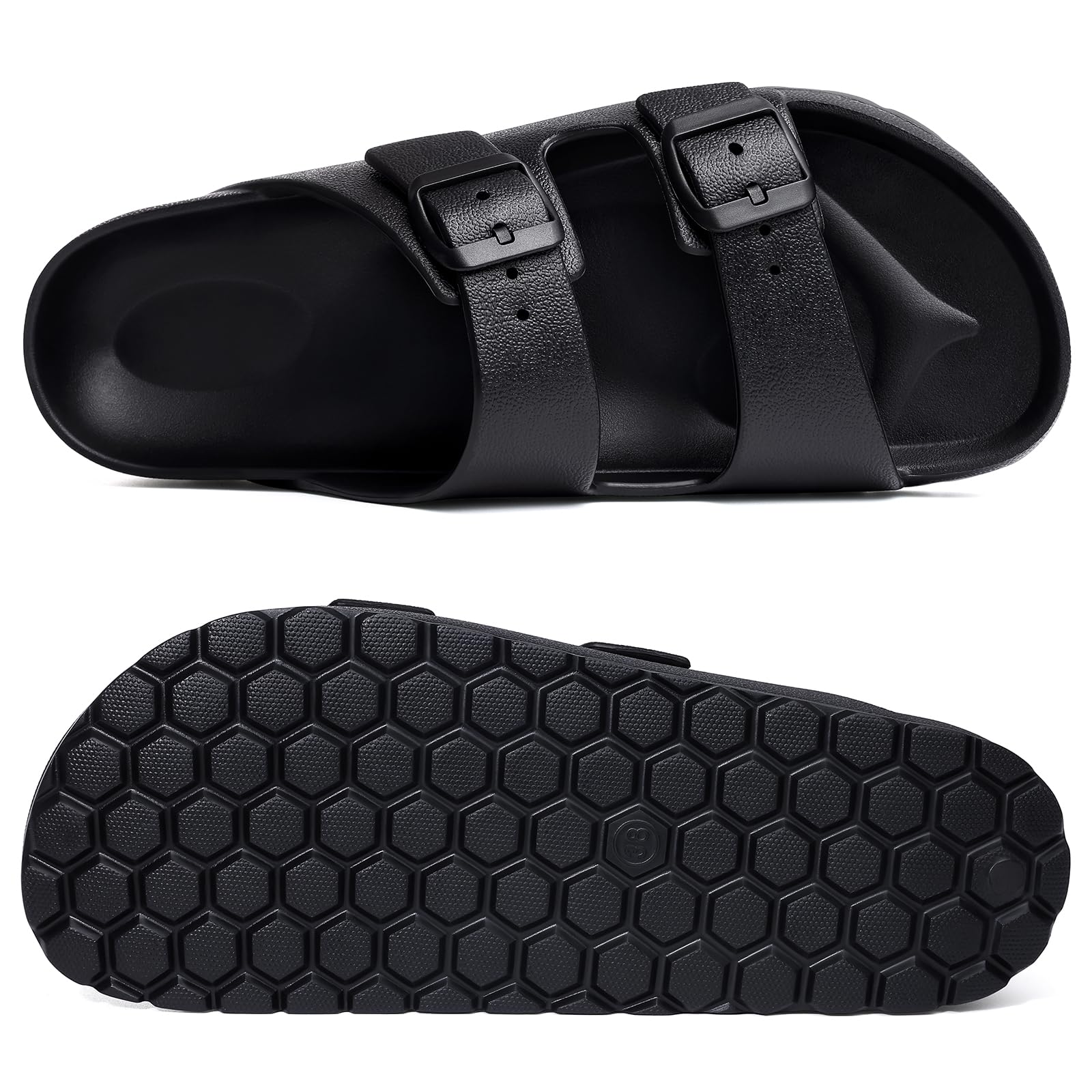 KIDMI Women's Comfortable EVA Sandals with Medium Arch Support, Adjustable Buckle Summer Beach Slide Sandal